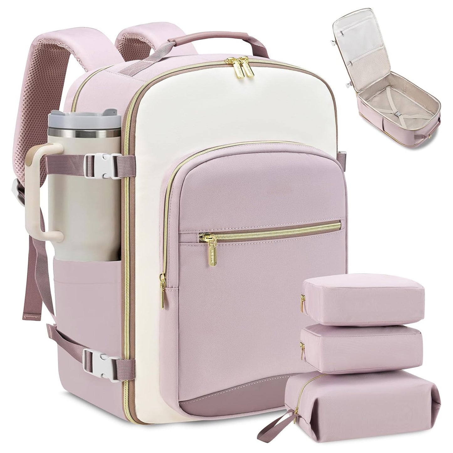 Travel Airline Carry-On Luggage Set With 3 Organizer Pouches