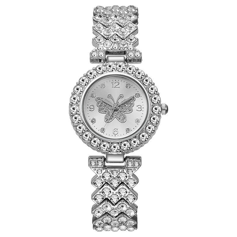 Women's Butterfly-Design Diamond-Embellished Fashion Quartz Watch