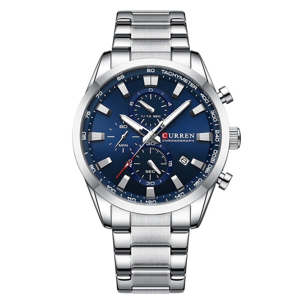 Men's Multifunctional Waterproof Calendar Watch