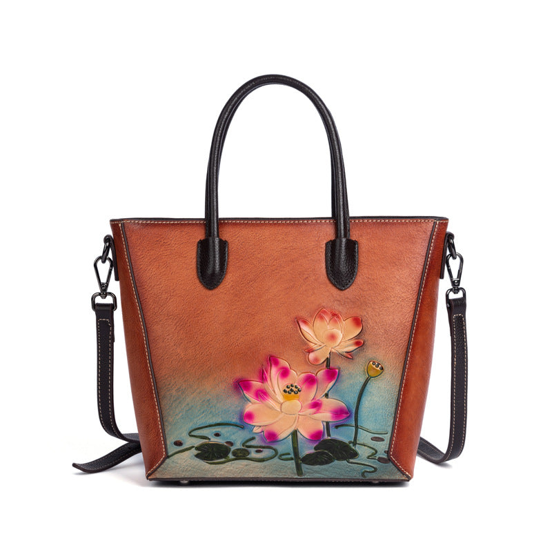Retro Women's First-Layer Cowhide Handbag
