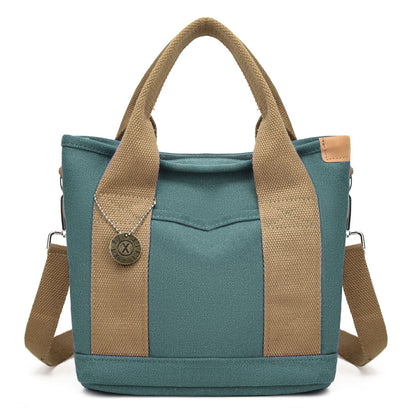 Women's Canvas Tote Bag With Contrasting Color Design