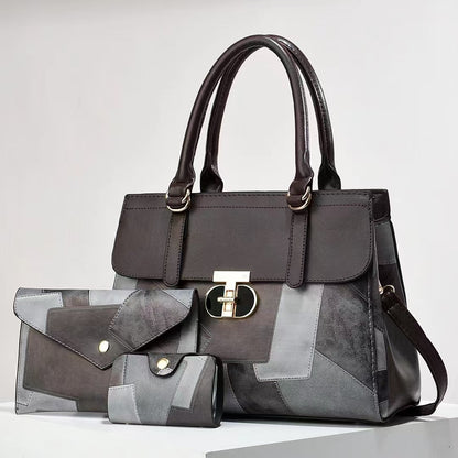 Fashionable New Contrast-color Patchwork Mother-and-child Bag