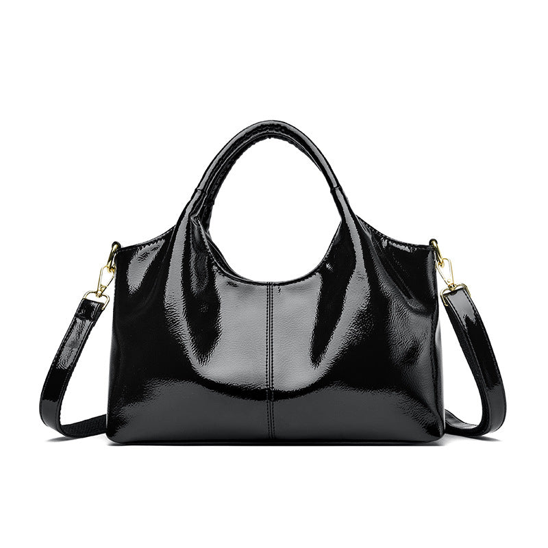 Premium Glossy Leather Trendy Commuter Bag