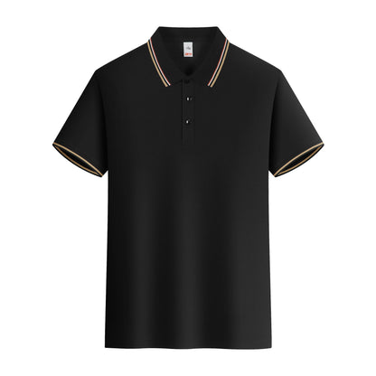 Men's Short-Sleeve Pullover Shirt New Style Embroidered Youthful Lapel Design