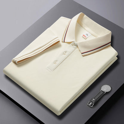 Men's Short-Sleeve Pullover Shirt New Style Embroidered Youthful Lapel Design