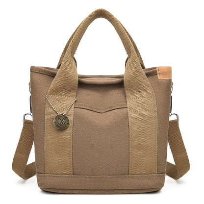 Women's Canvas Tote Bag With Contrasting Color Design