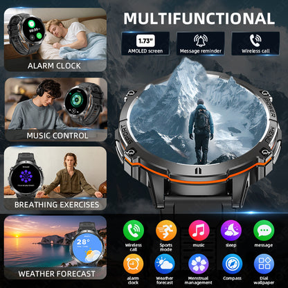 New X3 High-Definition Large-Screen Bluetooth Calling Health Monitoring Sports Mode Mens Smartwatch
