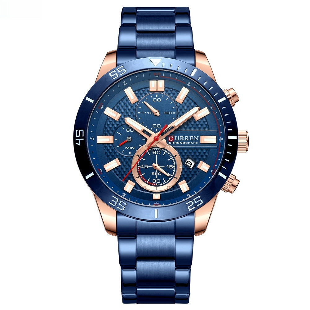 Men's Multifunctional Quartz Waterproof Watch
