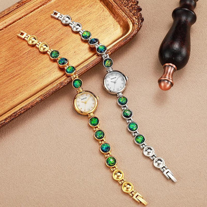 New Style Pre-Owned Light Luxury Pearl And Malachite Elegant Womens Watch