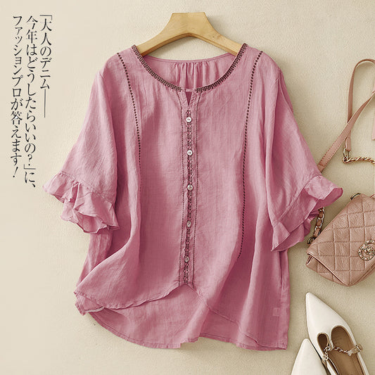 Women's Loose Slimming Versatile Embroidered Top