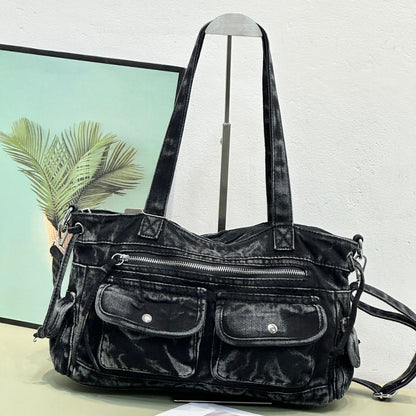 New Washed Denim Womens Shoulder Bag HipHop