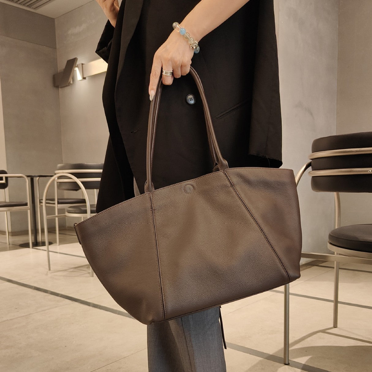 Single-Shoulder Genuine Leather Crossbody Bag Commuter All-Match Womens Bag
