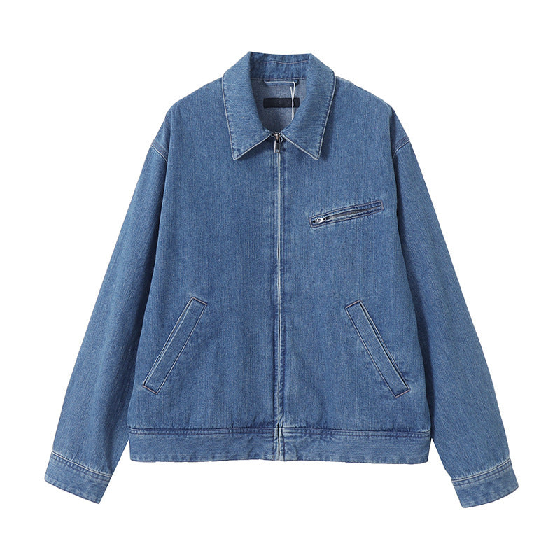 Turn-down Collarstand-up Collar Denim Jacket