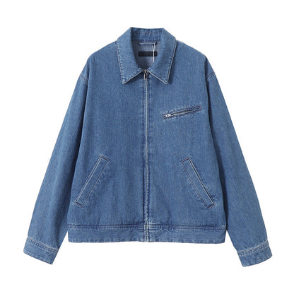 Turn-down Collarstand-up Collar Denim Jacket