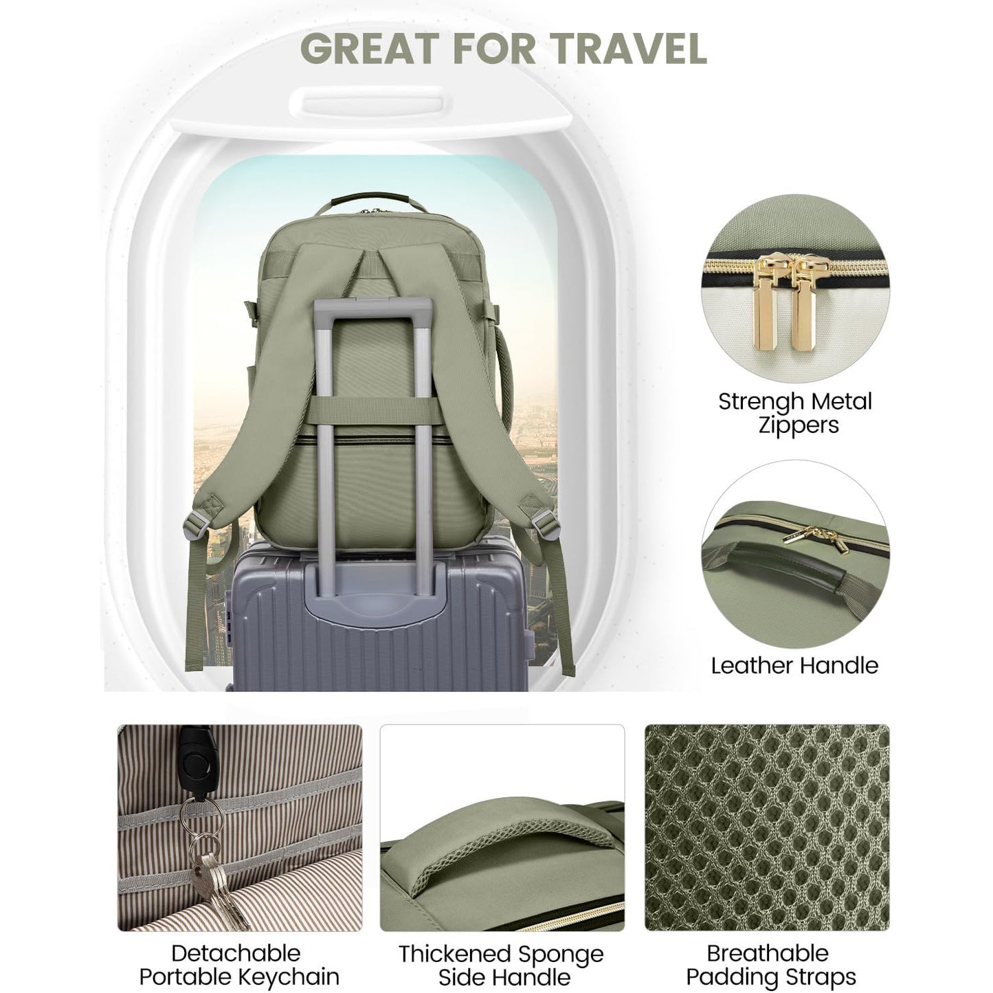 Travel Airline Carry-On Luggage Set With 3 Organizer Pouches