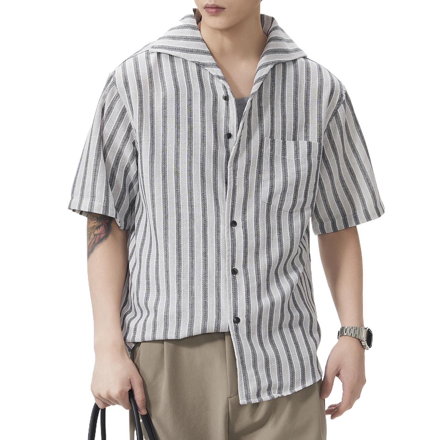Men's Short-Sleeve American-Style Trendy Loose Shirt