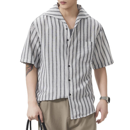 Men's Short-Sleeve American-Style Trendy Loose Shirt