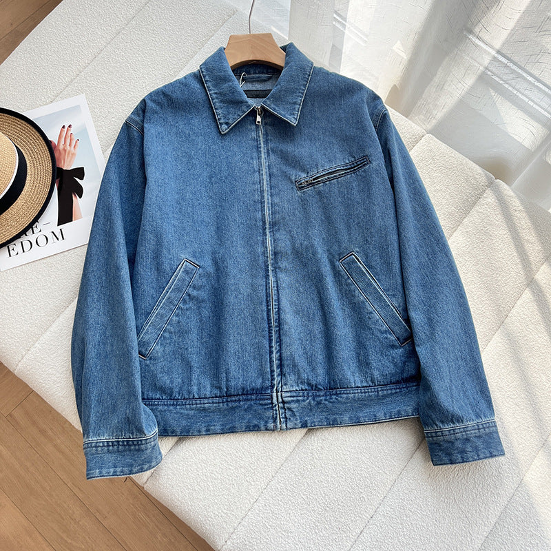 Turn-down Collarstand-up Collar Denim Jacket