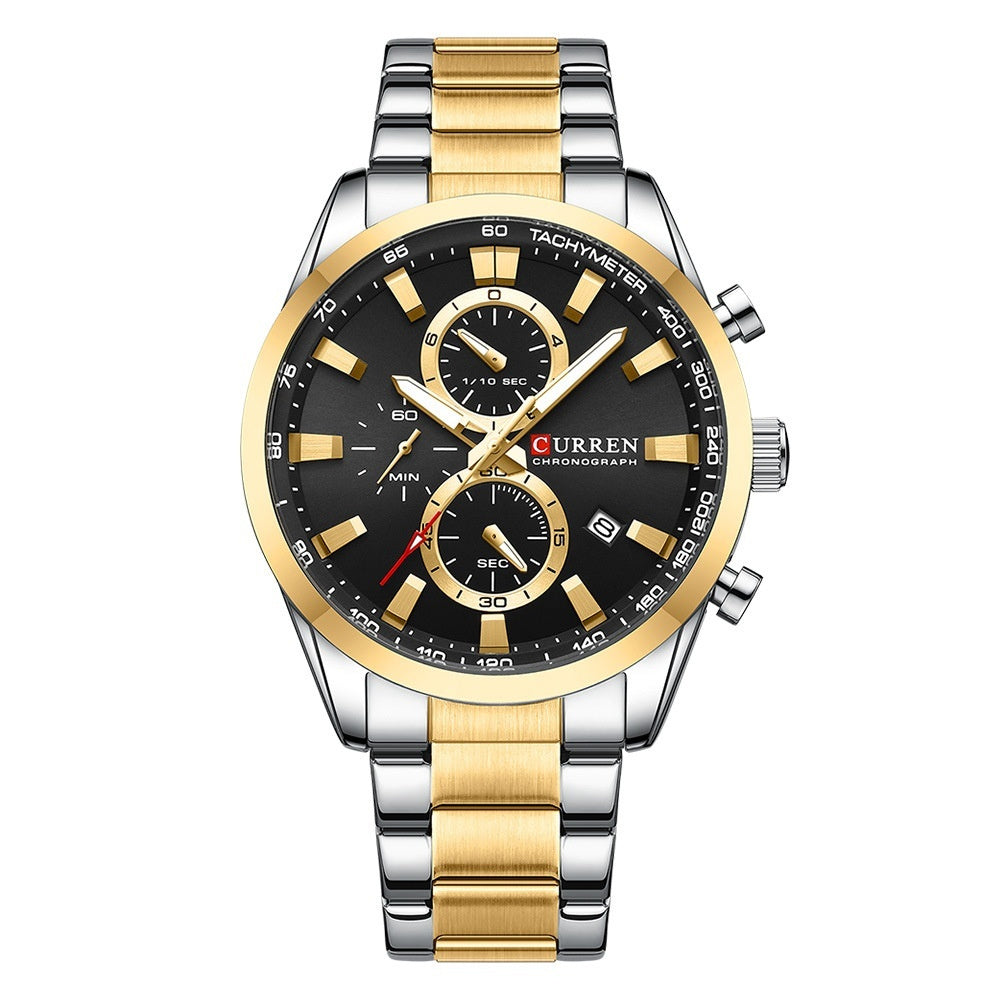 Men's Multifunctional Waterproof Calendar Watch