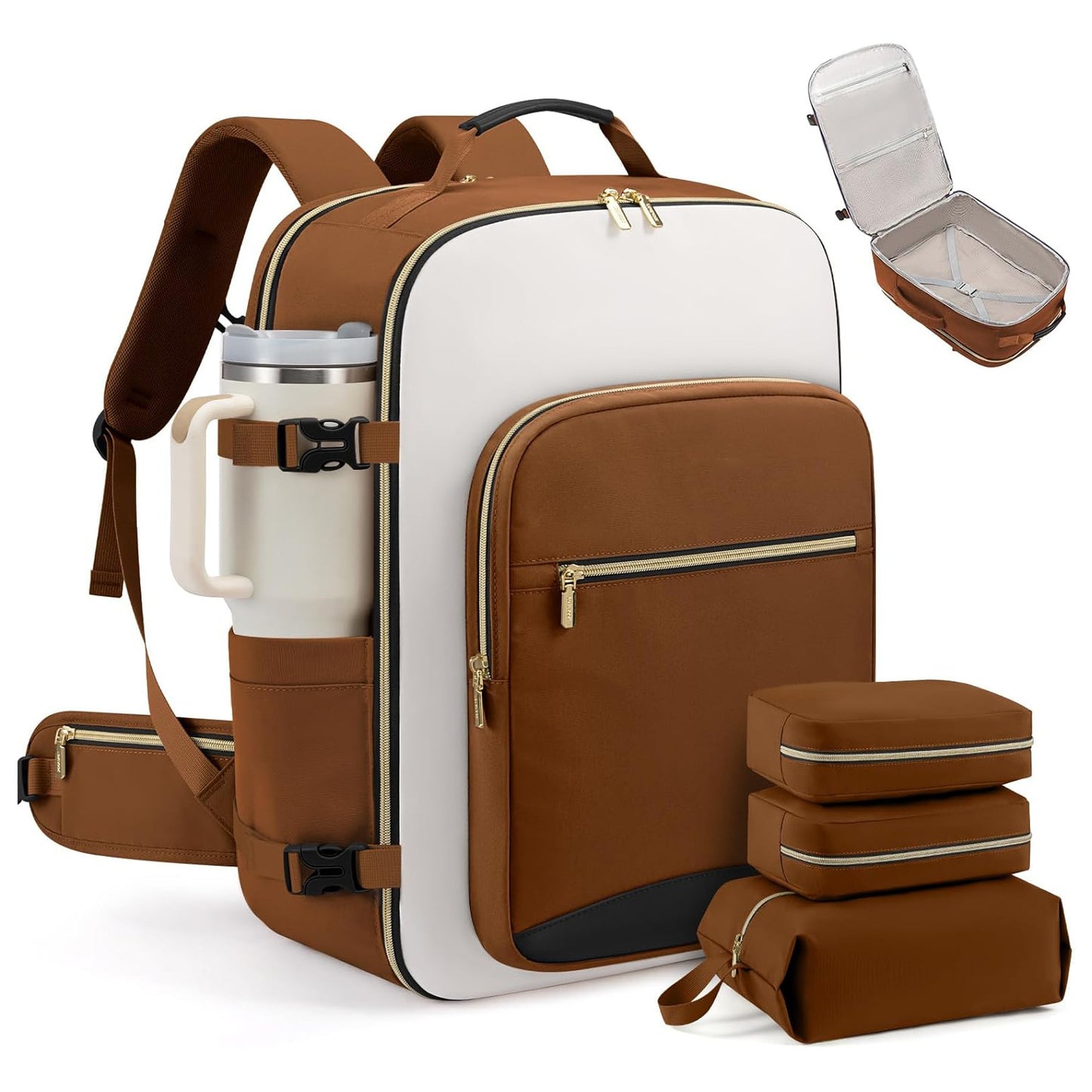 Travel Airline Carry-On Luggage Set With 3 Organizer Pouches