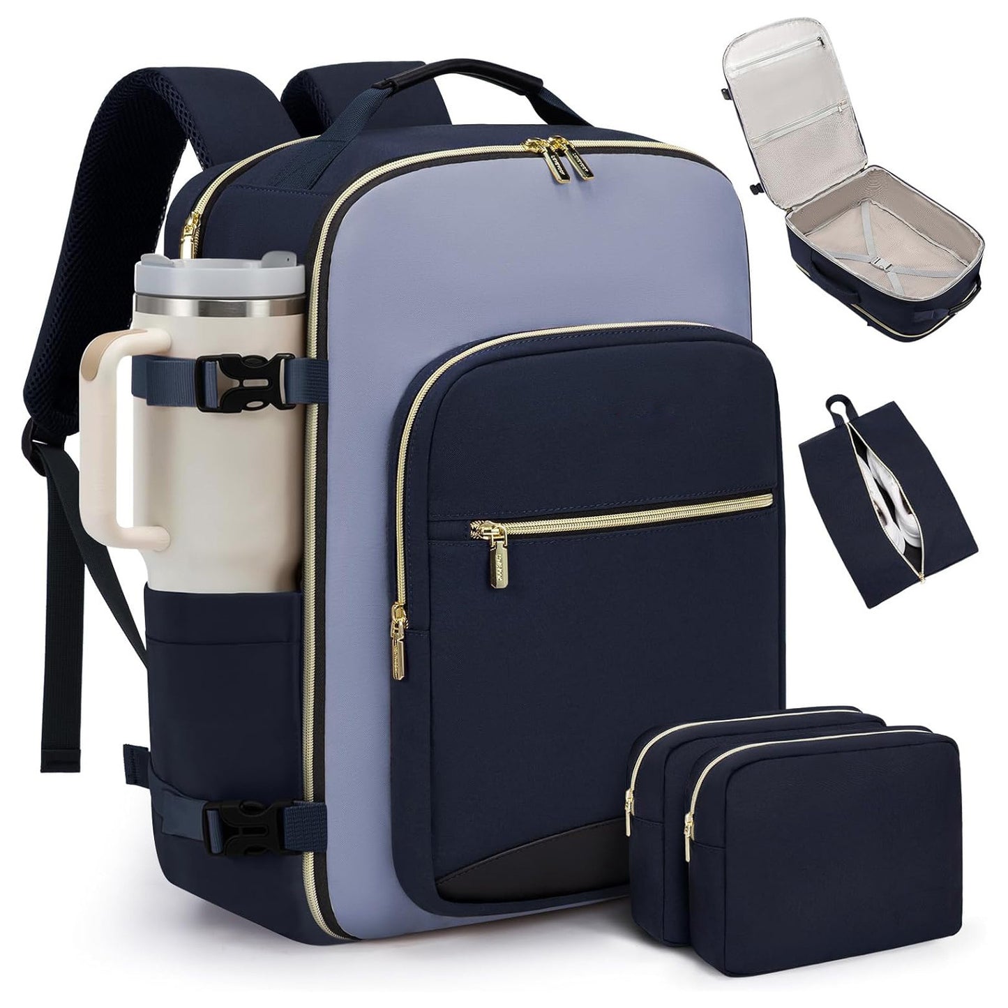 Travel Airline Carry-On Luggage Set With 3 Organizer Pouches
