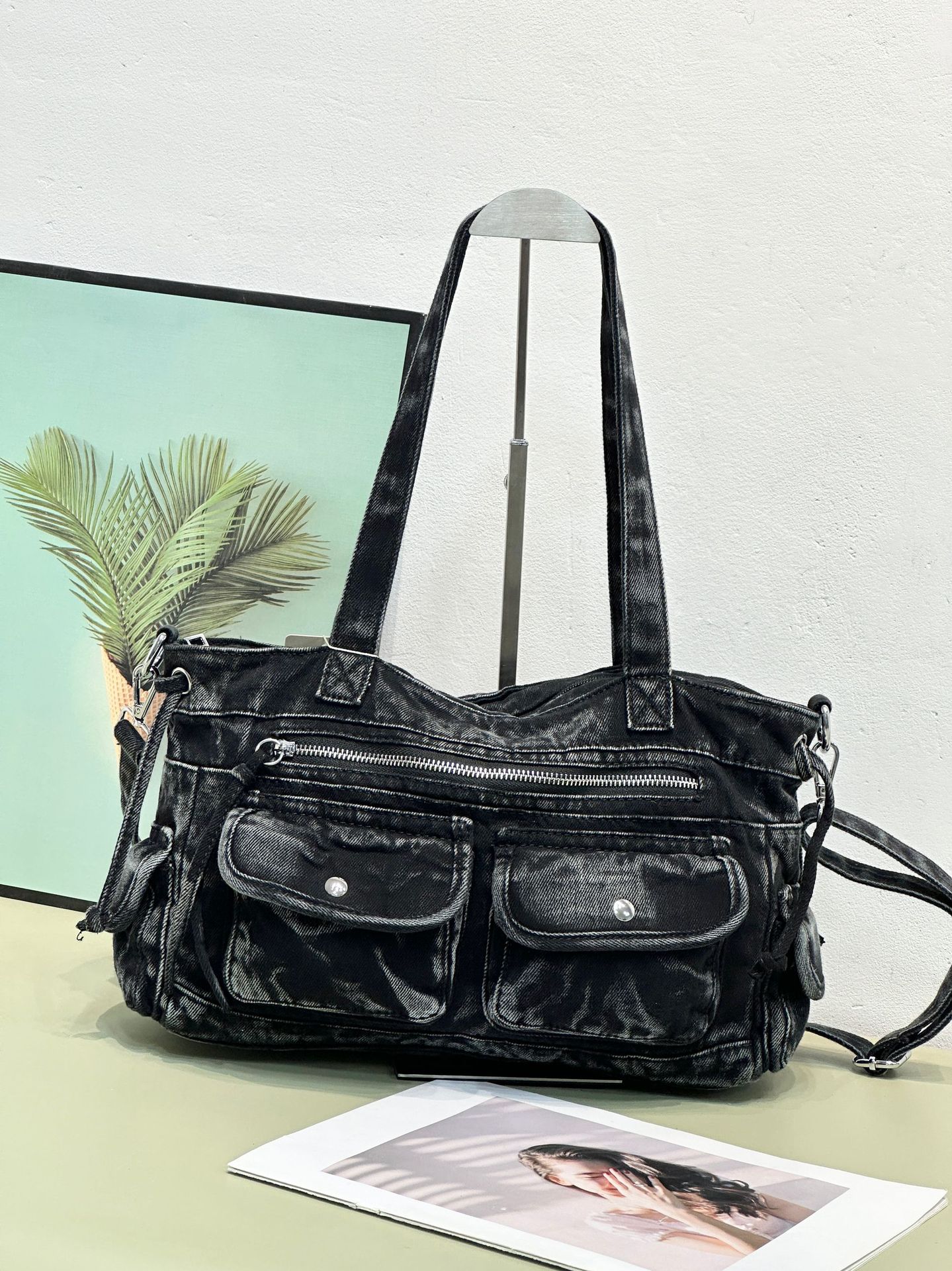 New Washed Denim Womens Shoulder Bag HipHop