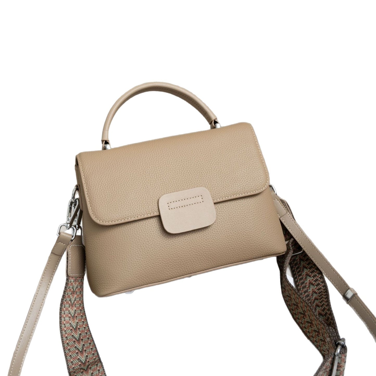 Womens Top-Grain Leather Tote Bag For Commuting Large Capacity