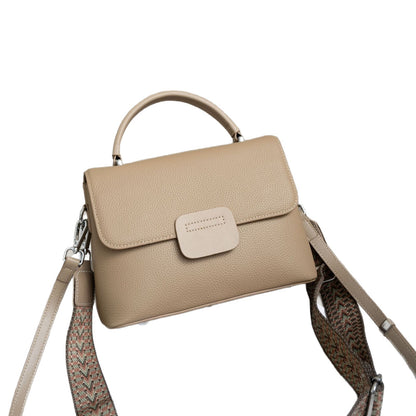 Womens Top-Grain Leather Tote Bag For Commuting Large Capacity