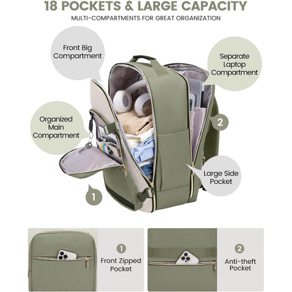 Travel Airline Carry-On Luggage Set With 3 Organizer Pouches