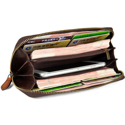 Womens Embossed Distressed Large-Capacity Vintage Wallet