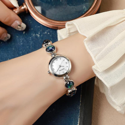 New Style Pre-Owned Light Luxury Pearl And Malachite Elegant Womens Watch
