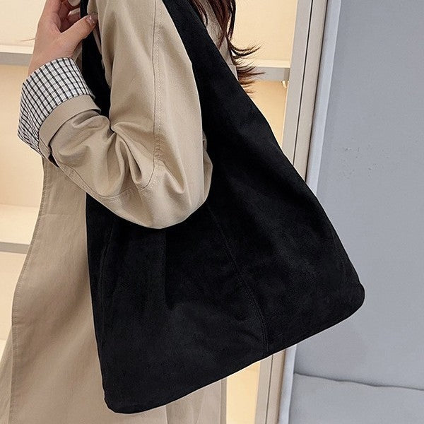 Simple Solid-Color Large-Capacity Tote Bag For Women