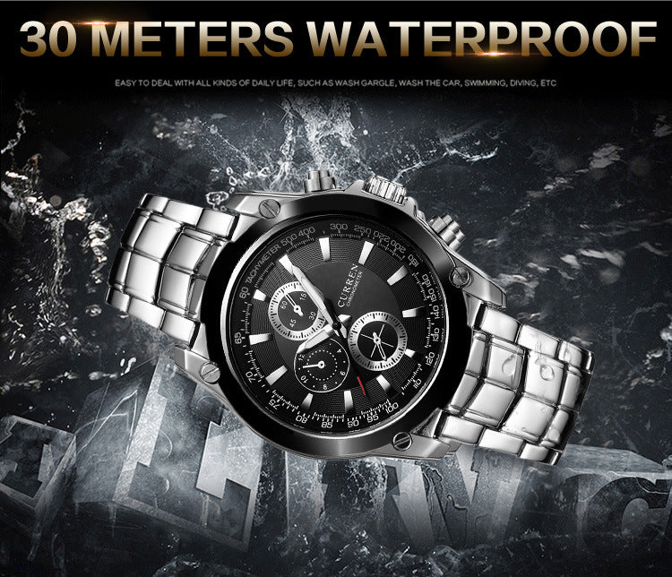 Men's Business-Casual Alloy Waterproof Quartz Watch