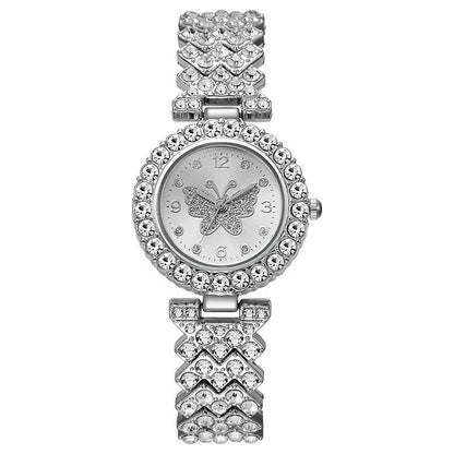 Women's Butterfly-Design Diamond-Embellished Fashion Quartz Watch