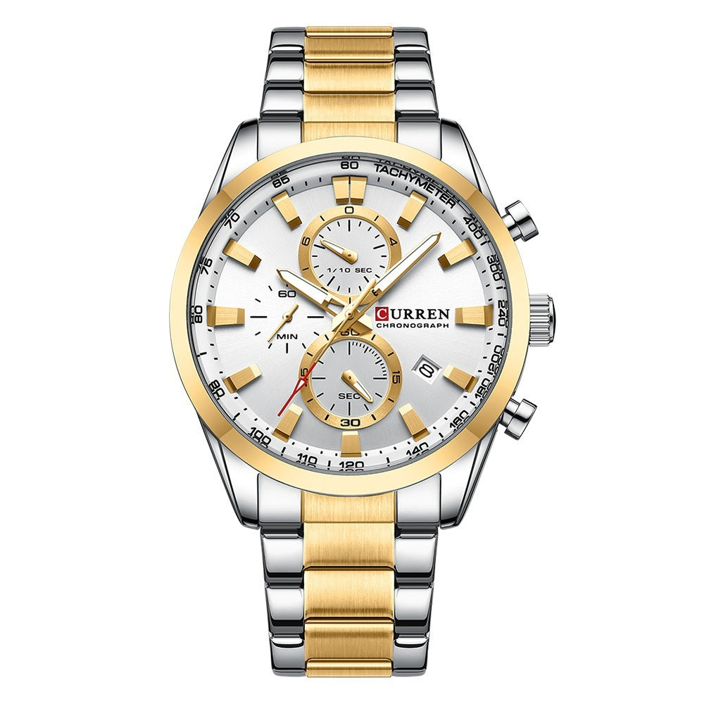 Men's Multifunctional Waterproof Calendar Watch
