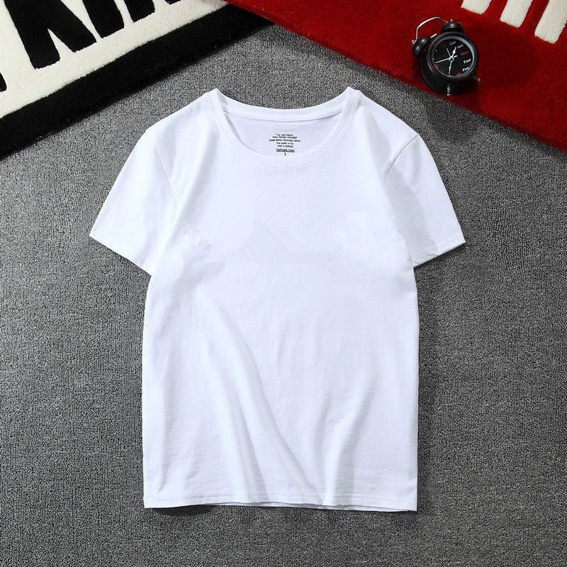 Men's Short-Sleeve Pullover Shirt New Style Embroidered Youthful Lapel Design