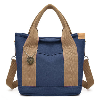 Women's Canvas Tote Bag With Contrasting Color Design