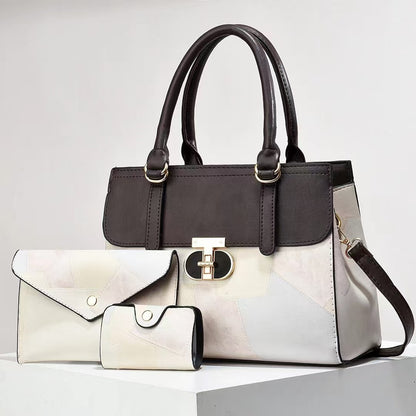 Fashionable New Contrast-color Patchwork Mother-and-child Bag