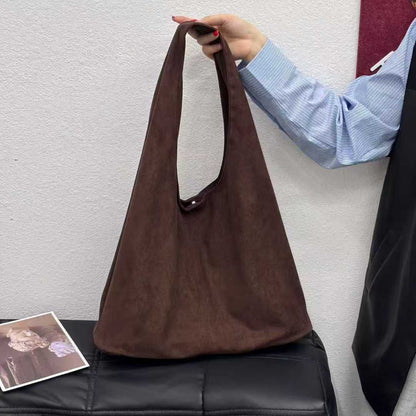 Simple Solid-Color Large-Capacity Tote Bag For Women