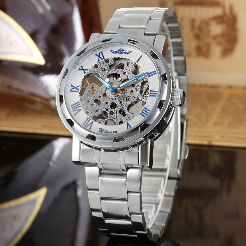 Openwork Gear Manual Mechanical Watch For Men
