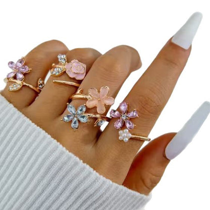 Geometric Flower Light Luxury All-Match Ring
