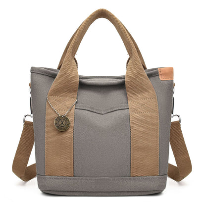 Women's Canvas Tote Bag With Contrasting Color Design