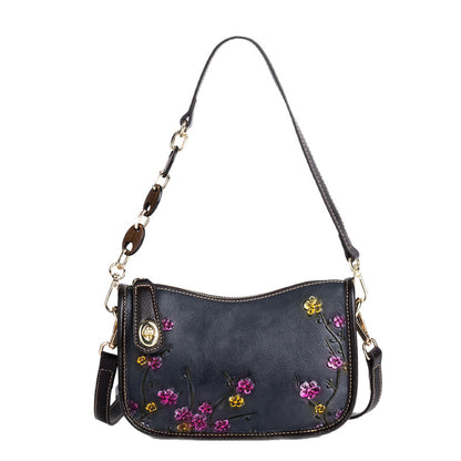Retro First-Layer Cowhide Fashionable Simple Shoulder Bag