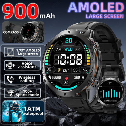 New X3 High-Definition Large-Screen Bluetooth Calling Health Monitoring Sports Mode Mens Smartwatch