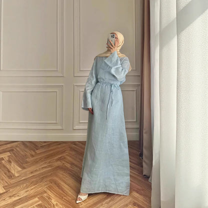 European And American Cross-Border Slimming Solid-Color Long Dress