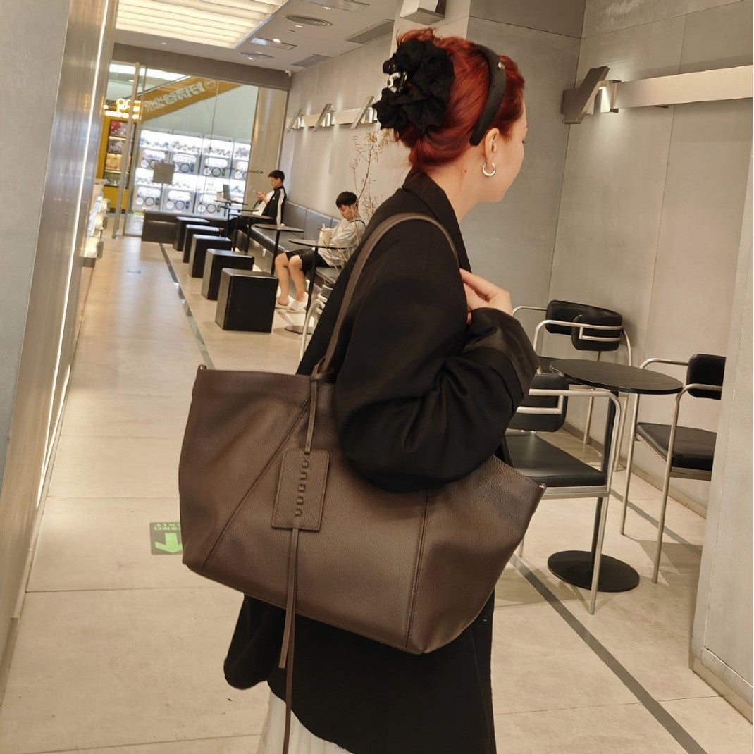 Single-Shoulder Genuine Leather Crossbody Bag Commuter All-Match Womens Bag