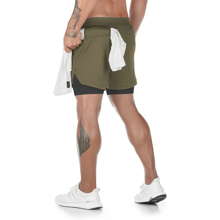 Men's Double-Layer Quick-Drying Breathable Squat Jogging