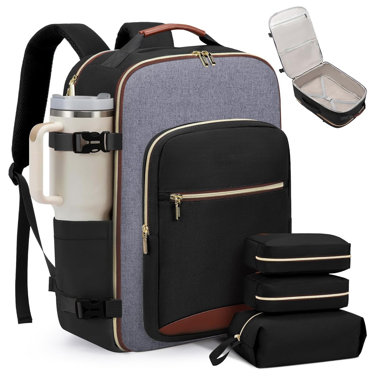 Travel Airline Carry-On Luggage Set With 3 Organizer Pouches