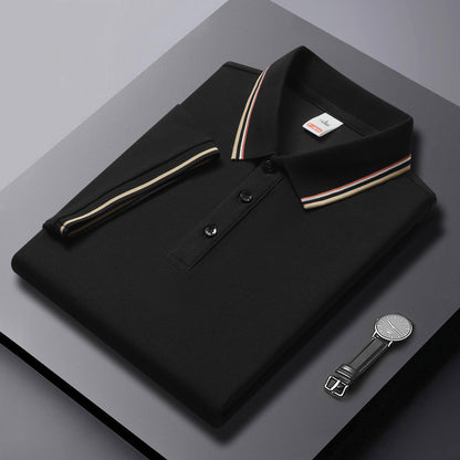 Men's Short-Sleeve Pullover Shirt New Style Embroidered Youthful Lapel Design