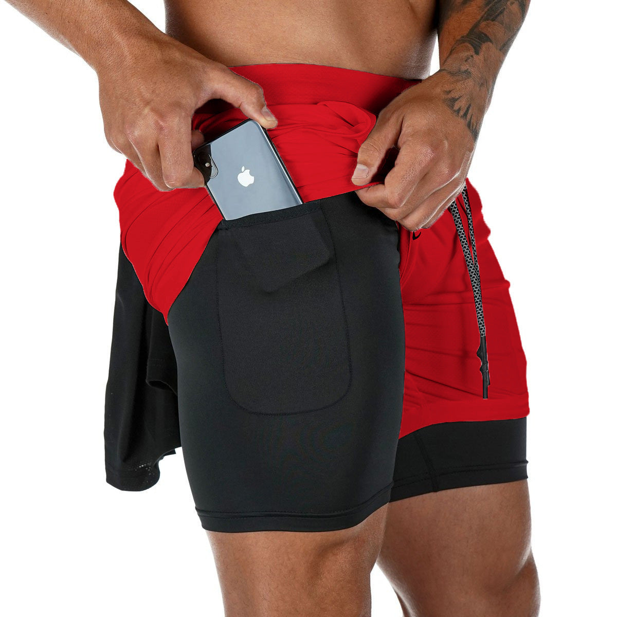 Men's Double-Layer Quick-Drying Breathable Squat Jogging